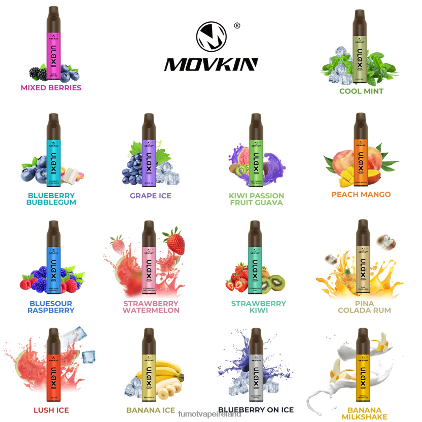 Fumot Movkin Ulax 6800 Disposable Vape Ceramic Coil - 8ML (1 Piece) T6F626321 | Fumot Ireland Cool Mint